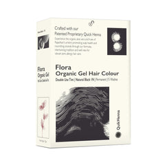QH+ QuikHenna FLORA Organic Gel Double Use Hair Color- 70gm- 1N Natural Black
