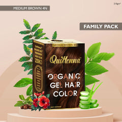 QuikHenna Organic Gel Hair Color 210 Gm - 4N Medium Brown