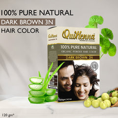 Quikhenna 100% Powder Organic Hair Color 120g - 3N Dark Brown