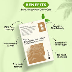 QH+ QuikHenna FLORA Organic Gel Double Use Hair Color- 70gm- 7G Blonde