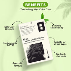 QH+ QuikHenna FLORA Organic Gel Double Use Hair Color- 70gm- 1N Natural Black