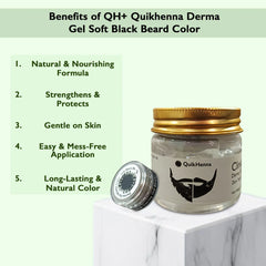 QH+ QuikHenna CLINICA Organic Gel Derma Soft Black Beard Color- 72gm- 2N