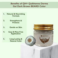QH+ QuikHenna CLINICA Organic Gel Derma Dark Brown Beard Color- 72gm- 3N