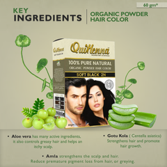 Quikhenna 100% Powder Organic Hair Color- 60 Gm- 2N Soft Black