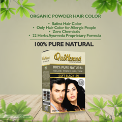 Quikhenna 100% Powder Organic Hair Color- 120 Gm- 2N Soft Black