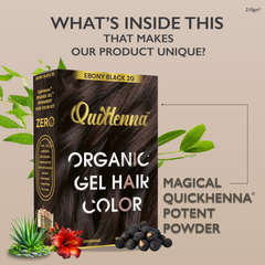 QuikHenna Organic Gel Hair Color 210 Gm - 2G Ebony Black