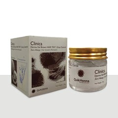 QH+ QuikHenna CLINICA Organic Gel Derma Brown Tint Hair Colour- 46gm- 0B Natural Grey Brown