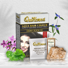 QuikHenna AQUA Powder Hair Color- 110gm- 2G Ebony Black