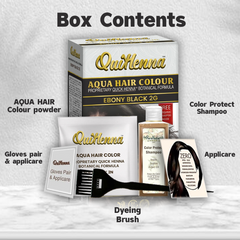 QuikHenna AQUA Powder Hair Color- 110gm- 2G Ebony Black