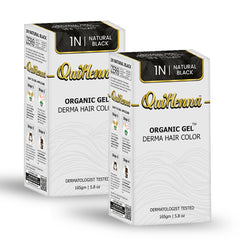 QH+ QuikHenna CLINICA Organic Gel Innovative Derma Hair Color 165gm- 1N Natural Black (Pack of 2)