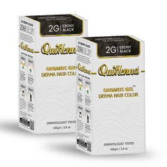 QH+ QuikHenna CLINICA Organic Gel Innovative Derma Hair Color 165gm- 2G Ebony Black (Pack of 2)