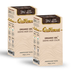 QH+ QuikHenna CLINICA Organic Gel Innovative Derma Hair Color 165gm- 3N Dark Brown (Pack of 2)