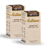 QH+ QuikHenna CLINICA Organic Gel Innovative Derma Hair Color 165gm- 4N Medium Brown (Pack of 2)