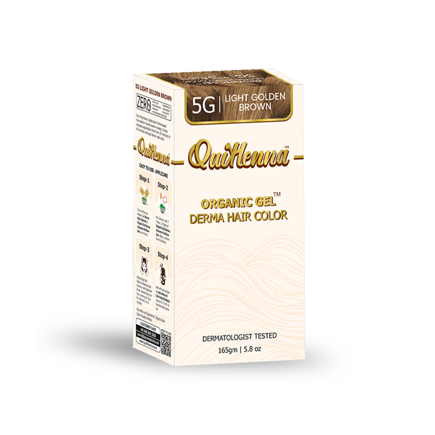 QuikHenna Organic Gel Derma Hair Color - 5G Light Golden Brown 165gm