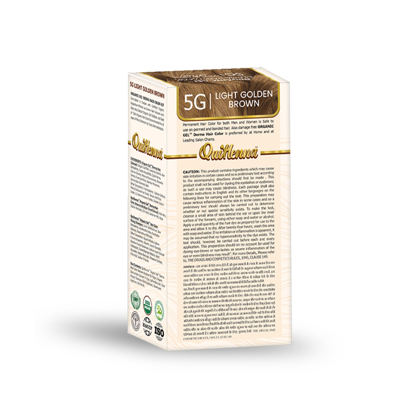 QuikHenna Organic Gel Derma Hair Color - 5G Light Golden Brown 165gm