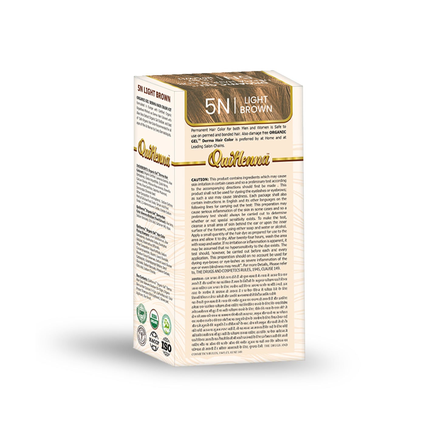 QuikHenna 5N Brown Organic Gel Derma Hair Color 165g