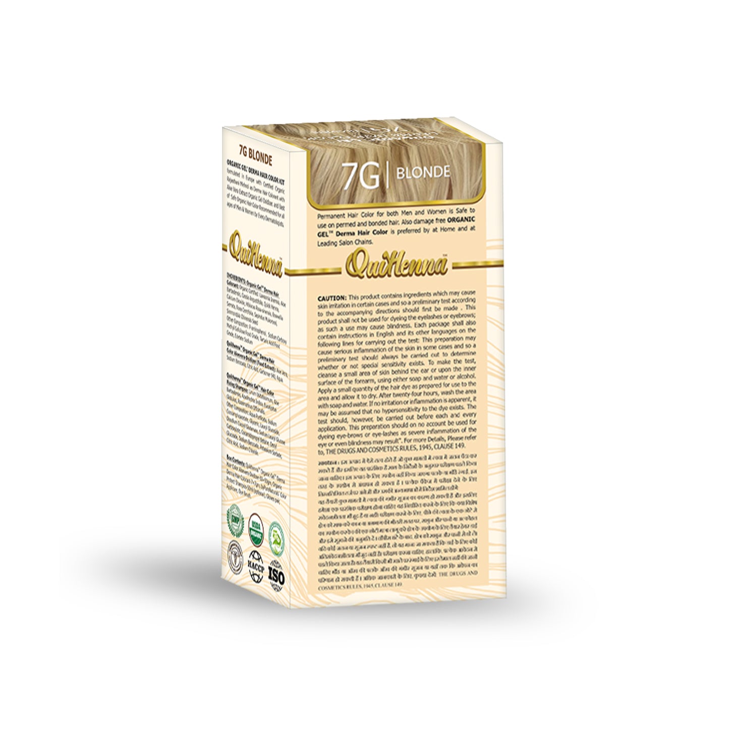 QuikHenna Organic Gel Derma Hair Color - 7G Blonde 165gm