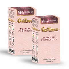 QH+ QuikHenna CLINICA Organic Gel Innovative Derma Hair Color 165gm- 9RG Burgundy (Pack of 2)