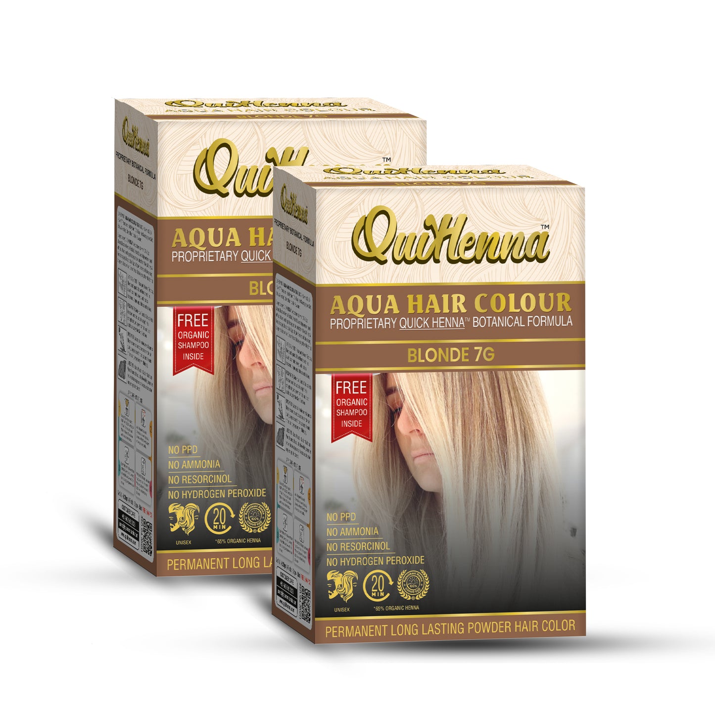 QuikHenna Organic Aqua Powder Hair colour- 7G Blonde 110gm