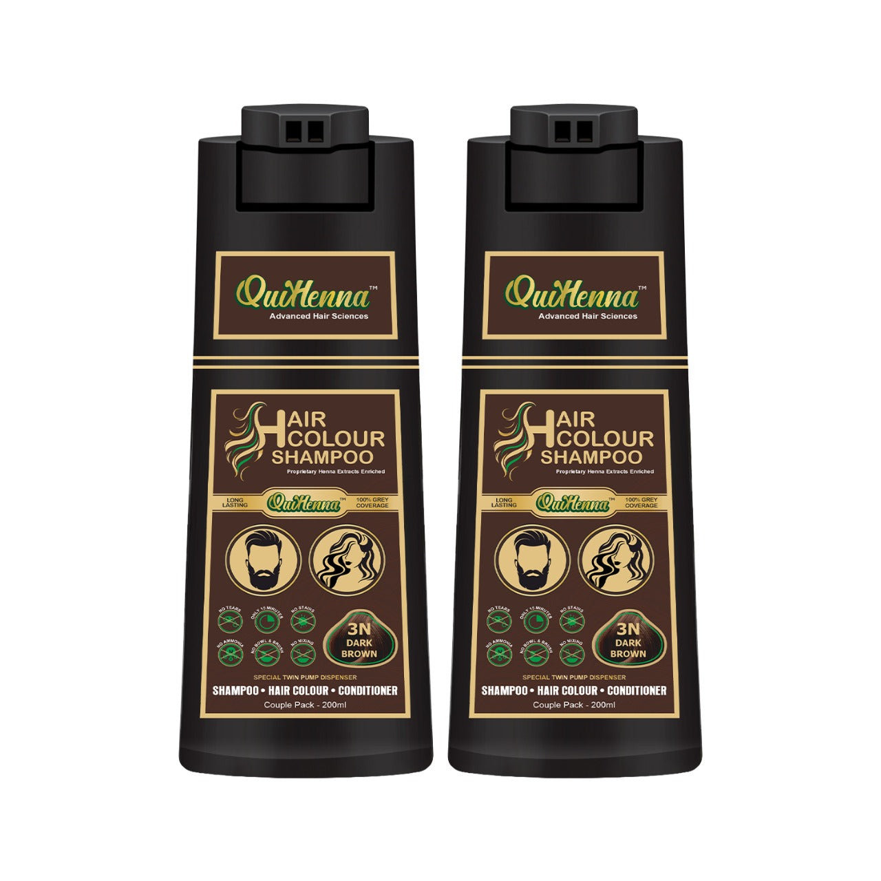 QuikHenna Hair Colour Shampoo For Men and Women