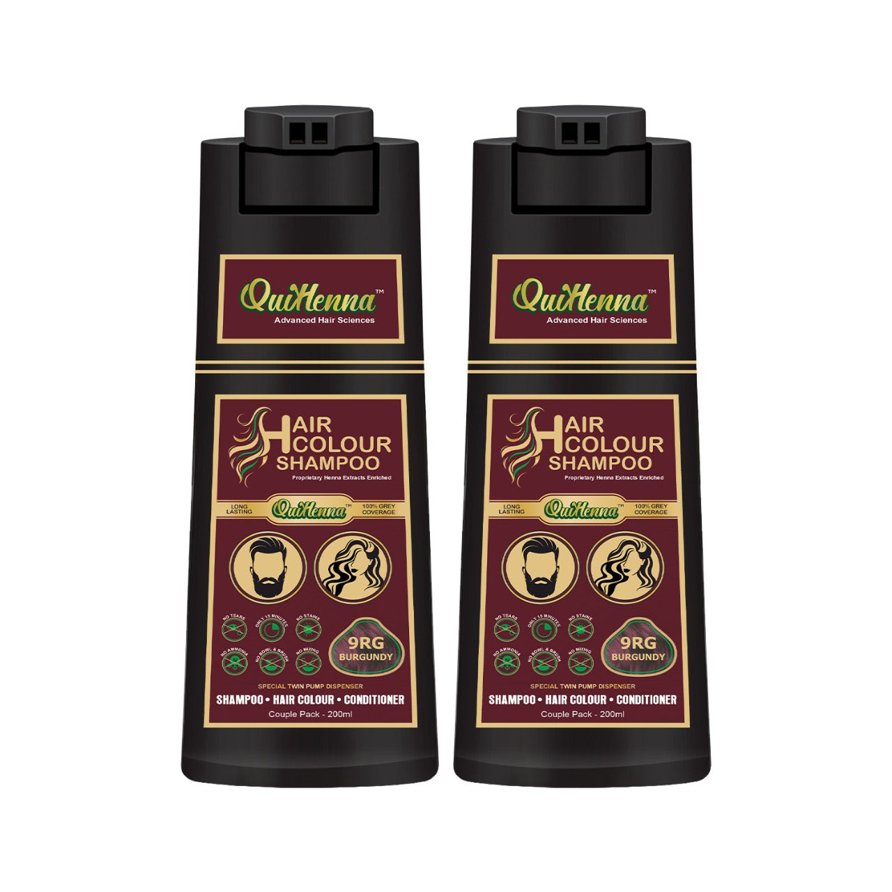 QuikHenna Hair Colour Shampoo For Men and Women