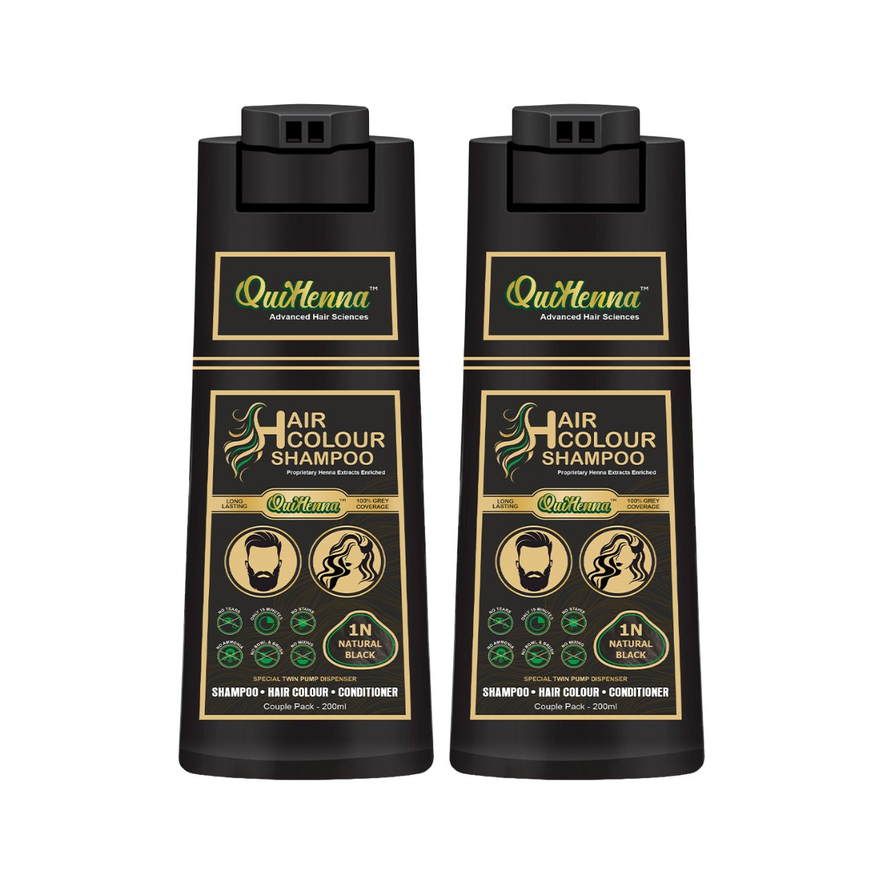 QuikHenna Hair Colour Shampoo For Men and Women