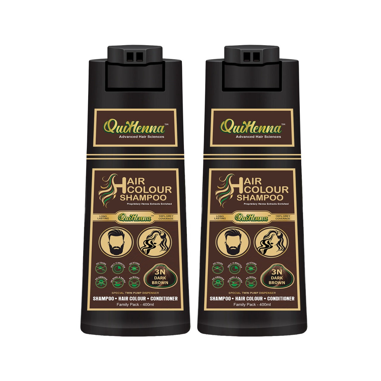 QuikHenna Hair Colour Shampoo For Men and Women