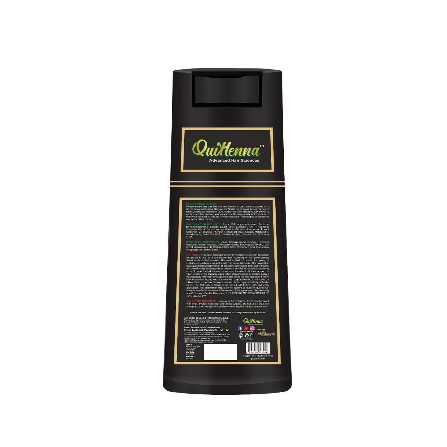 QuikHenna Hair Colour Shampoo For Men and Women
