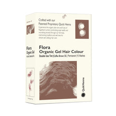 QH+ Quikhenna Flora Double Use Tint Organic Gel Hair Color –  Coffee Brown 3G , Ammonia-Free, Long-Lasting, Organic & Vegan, Dual Application