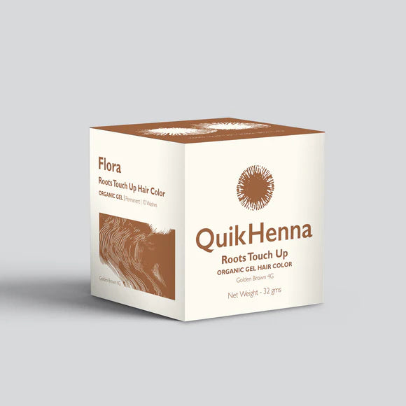 QH+ Quikhenna Flora Organic Gel Roots Touch up Hair Color Infused with Zero Allergy Magical Quick Henna Compound - 4G Golden Brown