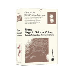 QH+ Quikhenna Flora Double Use Tint Organic Gel Hair Color –  Light Brown 5N , Ammonia-Free, Long-Lasting, Organic & Vegan, Dual Application