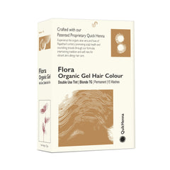 QH+ Quikhenna Flora Double Use Tint Organic Gel Hair Color –  Blonde 7G , Ammonia-Free, Long-Lasting, Organic & Vegan, Dual Application