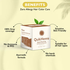 QH+ Quikhenna Flora Organic Gel Roots Touch up Hair Color Infused with Zero Allergy Magical Quick Henna Compound - 4G Golden Brown