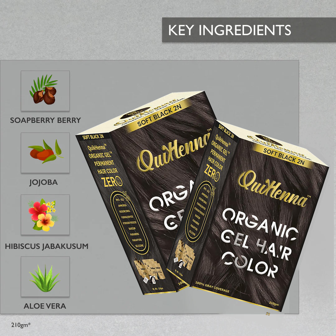 QuikHenna Natural Black Organic Gel Hair Color