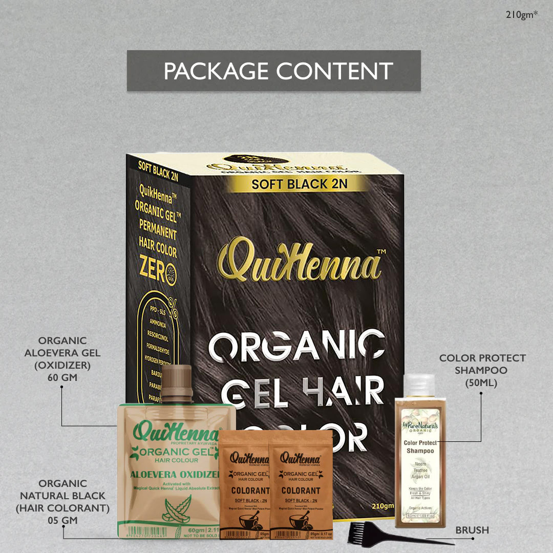 QuikHenna Natural Black Organic Gel Hair Color
