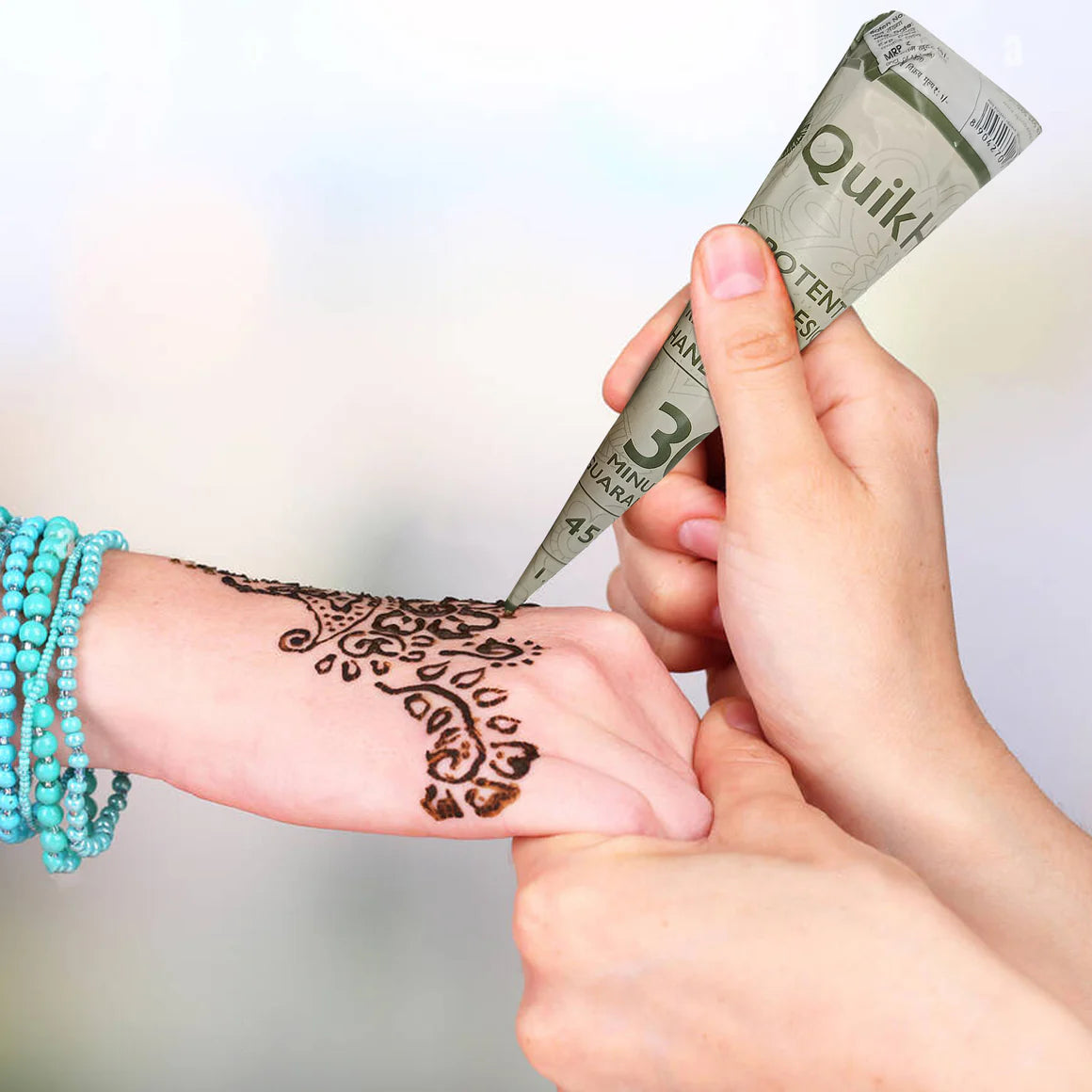 QH+ QuikHenna Med Potent Tattoo Design Cone | Natural Mehndi Cones