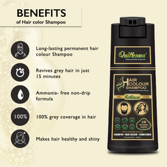 QuikHenna Hair Colour Shampoo Natural Black For Men and Women, 200ml