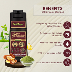 QuikHenna Hair Colour Shampoo Burgundy For Men and Women, 400ml
