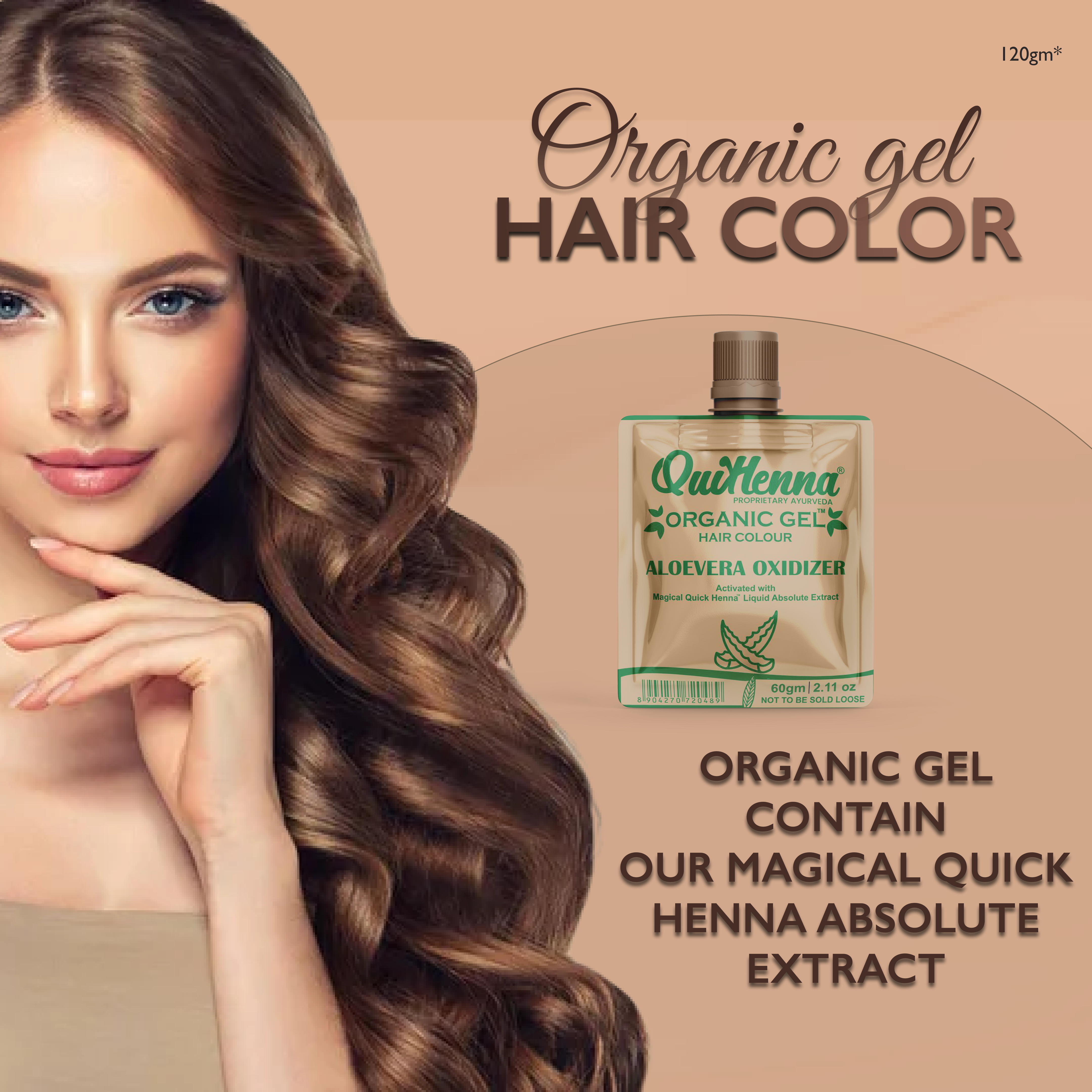 QuikHenna Zero Allergic 6G Golden Blonde Damage Free Organic Gel Hair Color 120g