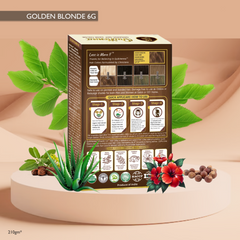QuikHenna Zero Allergic 6G Golden Blonde Damage Free Organic Gel Hair Color 210g