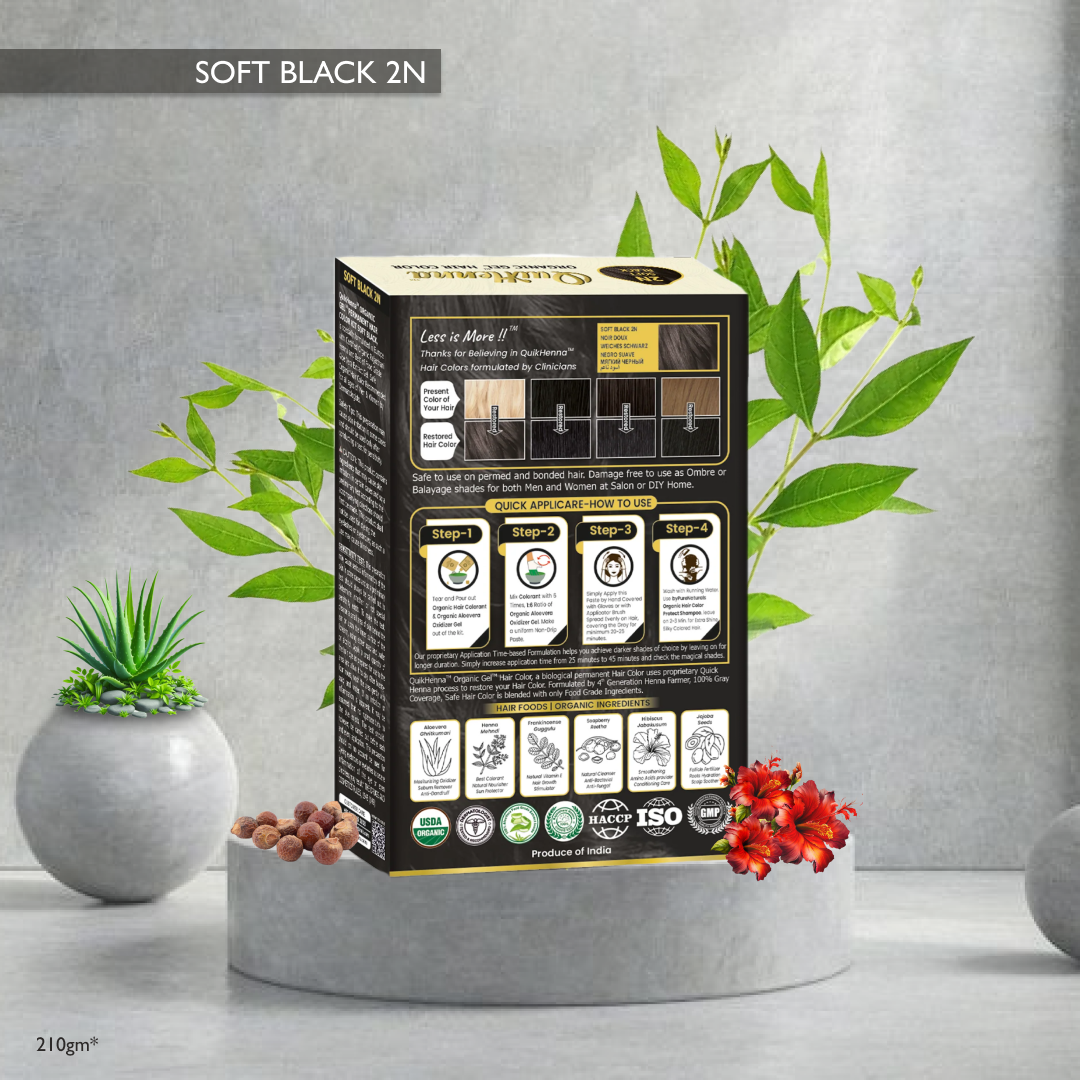 QuikHenna Natural Black Organic Gel Hair Color