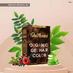 QuikHenna Zero Allergic 4N Medium Brown Damage Free Organic Gel Hair Color 120g