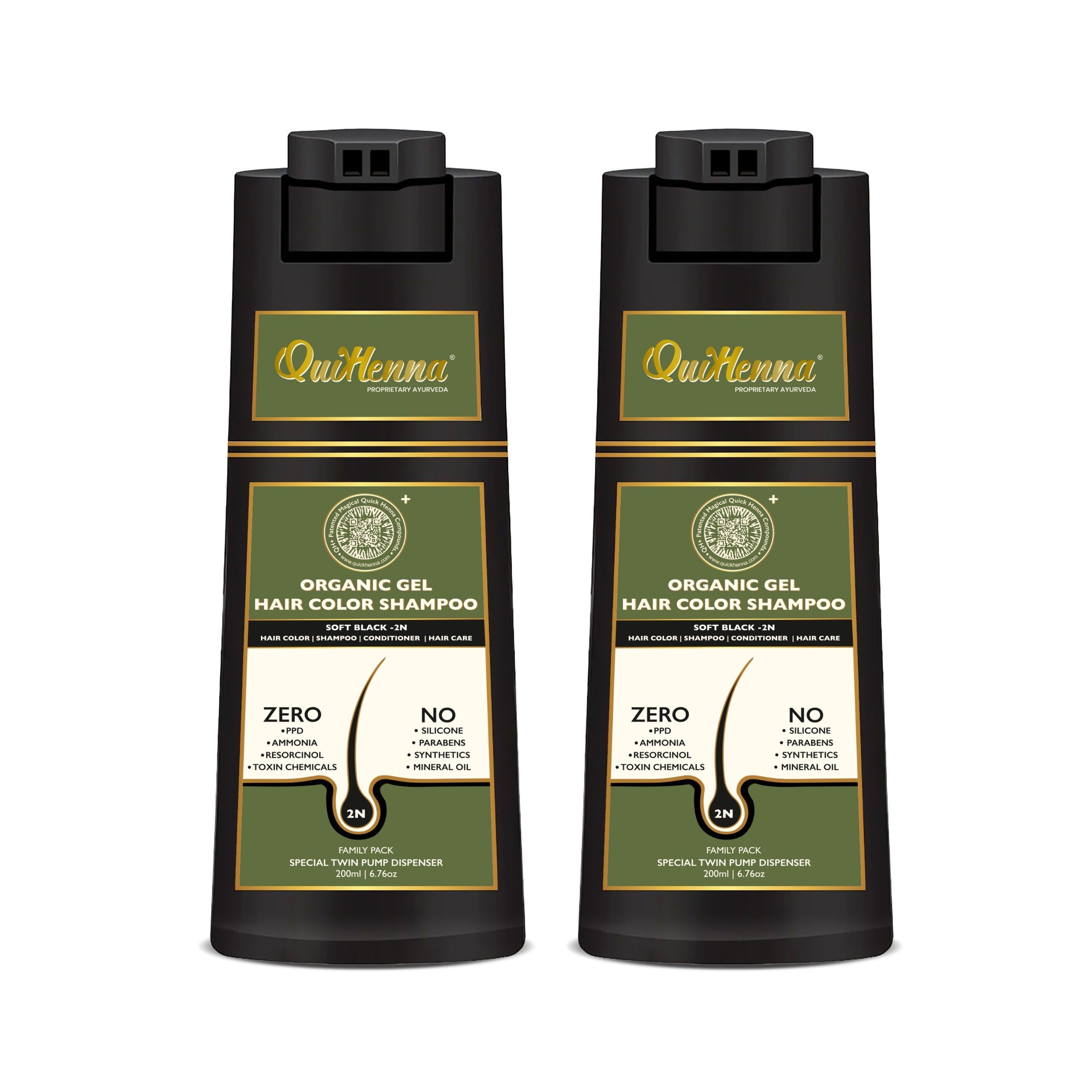 QuikHenna Hair Colour Shampoo For Men and Women