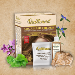 QuikHenna AQUA Powder Hair Color 5G Light Golden Brown For Men & Women, 110GM | Permanent Long Lasting Hair Color | Free From PPD, Resorcinols, Peroxides, Ammonia & Harsh Chemicals