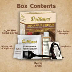 QuikHenna AQUA Powder Hair Color 5G Light Golden Brown For Men & Women, 110GM | Permanent Long Lasting Hair Color | Free From PPD, Resorcinols, Peroxides, Ammonia & Harsh Chemicals