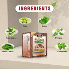 QuikHenna Herbal Dark Brown Mehndi for Men and Women 65gm (Pack of 8) 100% Grey Coverage