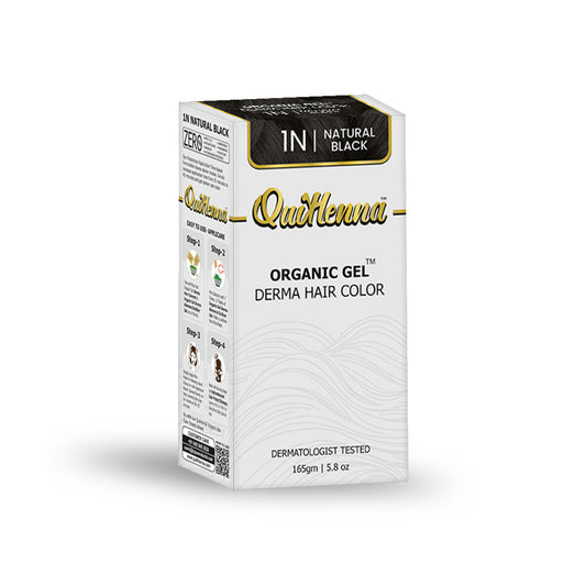 QuikHenna Organic Gel Derma Hair Color - 1N Natural Black 165gm