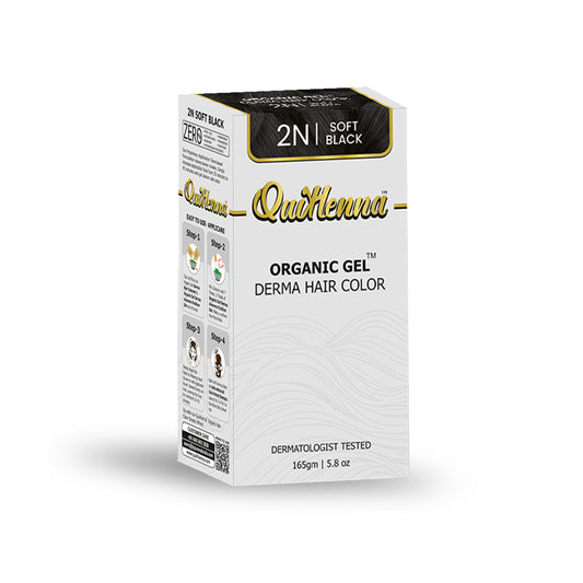QuikHenna 2N Soft Black Organic Gel Derma Hair Color 165g