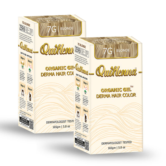QuikHenna Organic Gel Derma Hair Color - 7G Blonde 165gm Pack of 2