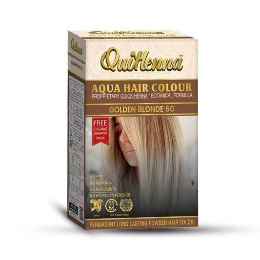 QuikHenna Organic Aqua Powder Hair colour- 6G Golden Blonde 110gm